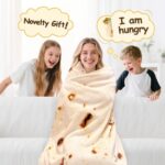 71-Inch Realistic Tortilla Taco Blanket - Soft Flannel Throw for Adults & Kids, Fun Gift for Men, Women & Teens - Perfect for Christmas & Birthdays! - Image 2
