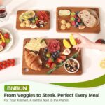 Bamboo Cutting Board for Kitchen, Wooden Cutting Board 3-Piece Set with Non-Slip Mat Deep Juice Groove and Built-In Handles, Wood Cutting Board for Meat Vegetables Fruit Ideal Gift for the Home - Image 7