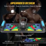 Solid Push up Board 15 in 1 Home Workout Equipment Multi-Functional Pushup Stands System Fitness Floor Chest Muscle Exercise Professional Equipment Burn Fat Strength Training Arm Men & Women Weights - Image 5