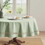 Burnt Orange Rectangle Linen Polyester Fall Thanksgiving Tablecloth with Decorative Cutouts Waterproof Stain Resistant Table Cloth 60X84 Inch Farmhouse Style for Dining Wedding Party - Image 16