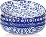26 oz Porcelain Pasta Bowls Set of 6 - 8 Inch Wide & Shallow Serving Bowls, Microwave & Dishwasher Safe, Sturdy & Stackable in Vibrant Colors - Image 9