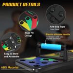 Solid Push up Board 15 in 1 Home Workout Equipment Multi-Functional Pushup Stands System Fitness Floor Chest Muscle Exercise Professional Equipment Burn Fat Strength Training Arm Men & Women Weights - Image 3