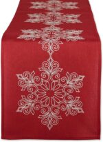 Sparkling Snowflakes Christmas Table Runner - 14x70 Embroidered Holiday Dining Decor