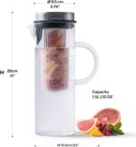 Premium Cold Brew Coffee Maker - 1.6 Quart Glass Infusion Pitcher with Stainless Steel Lid & Fruit Infusion Tube - Ideal for Iced Coffee & Iced Tea at Home or Office - Image 8