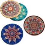 Absorbent Ceramic Coasters Set - 4 Pack Stoneware Cup Mats with Cork Base, Ideal for All Cups & Perfect Housewarming Gift! - Image 2