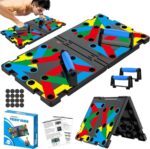 Solid Push up Board 15 in 1 Home Workout Equipment Multi-Functional Pushup Stands System Fitness Floor Chest Muscle Exercise Professional Equipment Burn Fat Strength Training Arm Men & Women Weights - Image 9