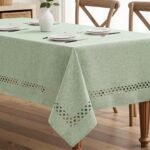 Burnt Orange Rectangle Linen Polyester Fall Thanksgiving Tablecloth with Decorative Cutouts Waterproof Stain Resistant Table Cloth 60X84 Inch Farmhouse Style for Dining Wedding Party - Image 14