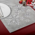Elegant Snowflake Silver Grey Christmas Table Runner - Embroidered Sequins & Diamonds - 14x70 Inch Holiday Decor for a Glittering Winter Home - Image 3