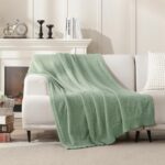 Ultra-Soft Cream Knit Throw Blanket - Lightweight & Fluffy 50x60 Inches for Couch & Bed - Image 18