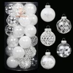 Champagne Shatterproof Christmas Ball Ornaments Set - 30 Clear Glitter Baubles for Stunning Tree Decorations (60mm/2.36") - Image 12