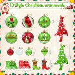 Transform Your Holiday Decor with  44-Piece Shatterproof Christmas Tree Ornaments Set - Festive Red and Green Elf Balls for a Sparkling Celebration! - Image 2
