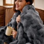 Gentlesoft Fluffy Faux Fur Blanket - Cozy Twin Size Tie-Dye Taupe Throw for Couch & Bedroom, Perfect Gift for Women, 60x80 Inch - Image 14