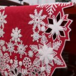 Christmas Snowflake Embroidered White Table Runner - Elegant Red Accent, 14x70 Inches for Winter Decor - Image 4