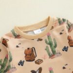 Toddler Boy Cactus Backpack Print Long Sleeve Pullover and Elastic Waist Long Pants 2-Piece Set for Fall - Image 5
