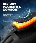 Winter Gloves Men Women Made with 3M Thinsulate, Lightweight Thermal Warm Gloves for Cold Weather with Touch Screen Fingers, Water Resistant Running Gloves for Cycling, Hiking, Driving - Image 2