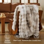 Gentlesoft Fluffy Faux Fur Blanket - Cozy Twin Size Tie-Dye Taupe Throw for Couch & Bedroom, Perfect Gift for Women, 60x80 Inch - Image 6