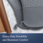 Cosy House 4-Piece Heat Resistant Silicone Oven Mitt & Pot Holder Set - Flexible, Durable, Comfortable - Perfect for Cooking, Baking & Grilling (Grey) - Image 2