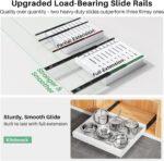 Expandable Pull Out Cabinet Organizer - Heavy Duty Slide Out Drawers with Adhesive Nano Film for Kitchen Base Cabinet Storage (12"-20", White) - Image 5