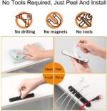 Revolutionary Cord Holder Cable Organizer Clips – Sleek Self-Adhesive Solution for Tidy Desks, Cars, and Nightstands – Durable Black Silicone with Versatile Slot Options! - Image 5