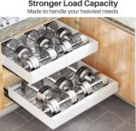 Expandable Pull Out Cabinet Organizer - Heavy Duty Slide Out Drawers with Adhesive Nano Film for Kitchen Base Cabinet Storage (12"-20", White) - Image 6