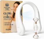 Ultimate Portable Neck Fan & Face Ice Roller Set – Bladeless Cooling with 3 Speeds, USB Rechargeable 5200mAh Battery, Perfect for Puffiness Relief & Post-Workout Refreshment!