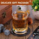 Ultimate Dog Dad Gift Set: 12oz Whiskey Glasses, Chilling Stones, Coaster & Wooden Box for the Perfect Dogfather - Image 3