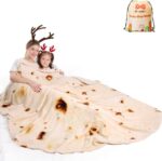 71-Inch Realistic Tortilla Taco Blanket - Soft Flannel Throw for Adults & Kids, Fun Gift for Men, Women & Teens - Perfect for Christmas & Birthdays!
