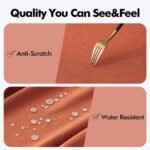 Burnt Orange Rectangle Linen Polyester Fall Thanksgiving Tablecloth with Decorative Cutouts Waterproof Stain Resistant Table Cloth 60X84 Inch Farmhouse Style for Dining Wedding Party - Image 7