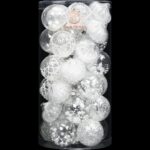 Champagne Shatterproof Christmas Ball Ornaments Set - 30 Clear Glitter Baubles for Stunning Tree Decorations (60mm/2.36") - Image 8