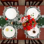 Elegant Green Snowflakes Embroidered Table Runner for Christmas - 14x54 Inches - Image 6