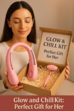 Ultimate Portable Neck Fan & Face Ice Roller Set – Bladeless Cooling with 3 Speeds, USB Rechargeable 5200mAh Battery, Perfect for Puffiness Relief & Post-Workout Refreshment! - Image 7