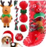 6 Pack Christmas Dog Toys - Squeaky Plush Chew Set with Interactive Rope, Perfect Holiday Stocking Stuffers for Small & Medium Dogs!