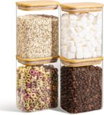 2.2 Qt Rectangular Glass Storage Containers with Bamboo Lids - Perfect for Pasta, Flour, Oats, Nuts, and Rice! - Image 10
