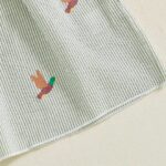 Toddler Girl's Fall Stripe Dress with Duck Embroidery, Round Neck, Long Sleeves, A-Line Design - Image 6