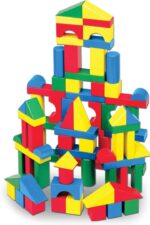 100-Piece Wooden Building Blocks Set - Colorful Sorting & Stacking Toys for Toddlers Ages 2+ - Eco-Friendly Fun in 9 Shapes!