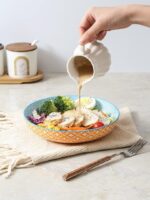 26 oz Porcelain Pasta Bowls Set of 6 - 8 Inch Wide & Shallow Serving Bowls, Microwave & Dishwasher Safe, Sturdy & Stackable in Vibrant Colors - Image 4