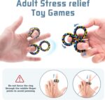 Magnetic Rings Fidget Toy Set, Idea ADHD Fidget Toys, Adult Fidget Magnets Spinner Rings for Anxiety Relief Therapy, Fidget Pack Great Gift for Adults Teens Kids Easter Basket Stuffers (3PCS) - Image 4