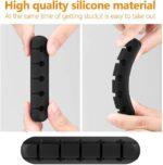 Revolutionary Cord Holder Cable Organizer Clips – Sleek Self-Adhesive Solution for Tidy Desks, Cars, and Nightstands – Durable Black Silicone with Versatile Slot Options! - Image 6