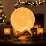 3.5 Inch 3D Moon Lamp - Perfect White Elephant Gift for Women & Girls, Touch-Dimmable LED Night Light with Ceramic Base, Dual-Color Mood Lighting for Kids Room & Christmas Decor - Image 11