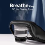 100% Pure Mulberry Silk Sleep Mask - Luxurious 22 Momme Soft Eye Mask for Ultimate Light Blocking, Adjustable for Men & Women, Perfect for Restful Sleep - Black - Image 6