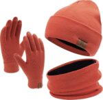 Winter Beanie Hat Scarf Touchscreen Gloves Set for Men and Women, Beanie Gloves Neck Warmer Set with Warm Knit Fleece Lined - Image 16