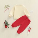 Infant/Toddler Boys' Fashionable Long Sleeve Christmas Tree Pullover and Pants Set - 2 Piece Outfit - Image 4