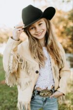 Stylish Western Cowboy Cowgirl Felt Fedora Hat for Kids Ages 3-6 - Image 2