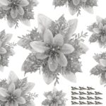 15 PCS Glitter Poinsettia Flowers with Clips - Perfect for Christmas Tree, Wreaths, and Holiday Decor - Image 10