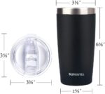 20 Oz Insulated Travel Coffee Tumbler - Stylish Powder Coated Black Stainless Steel Mug with Lid for Outdoor Adventures - Image 3