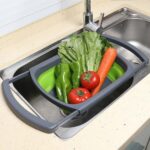 Collapsible  Colander Strainer - 6 Quart Over-the-Sink Vegetable & Fruit Basket with Extendable Handles - Essential Kitchen Tool - Image 2