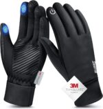 Winter Gloves Men Women Made with 3M Thinsulate, Lightweight Thermal Warm Gloves for Cold Weather with Touch Screen Fingers, Water Resistant Running Gloves for Cycling, Hiking, Driving