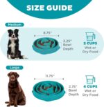 Medium Slow Feeder Bowl - Puzzle Maze Design for Fast Eaters, Non-Slip, BPA-Free, Perfect for Small to Medium Dogs, Aids Digestion & Prevents Bloat, Holds 2 Cups of Food, Stylish Turquoise Color - Image 5