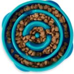 Medium Slow Feeder Bowl - Puzzle Maze Design for Fast Eaters, Non-Slip, BPA-Free, Perfect for Small to Medium Dogs, Aids Digestion & Prevents Bloat, Holds 2 Cups of Food, Stylish Turquoise Color
