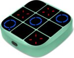 4-in-1 Electronic Tic-Tac-Toe Bolt Game - Portable Puzzle Console for Kids & Adults, Perfect for Travel & Memory Growth (Cyan)